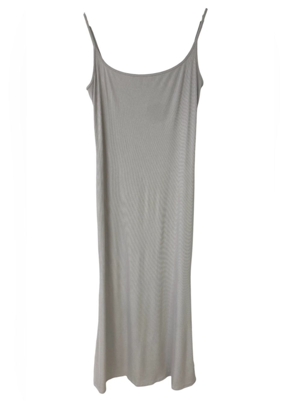 Wild Fable Gray Bodycon Y2K Cottagecore Boho Ribbed Ankle Maxi Dress Size L
